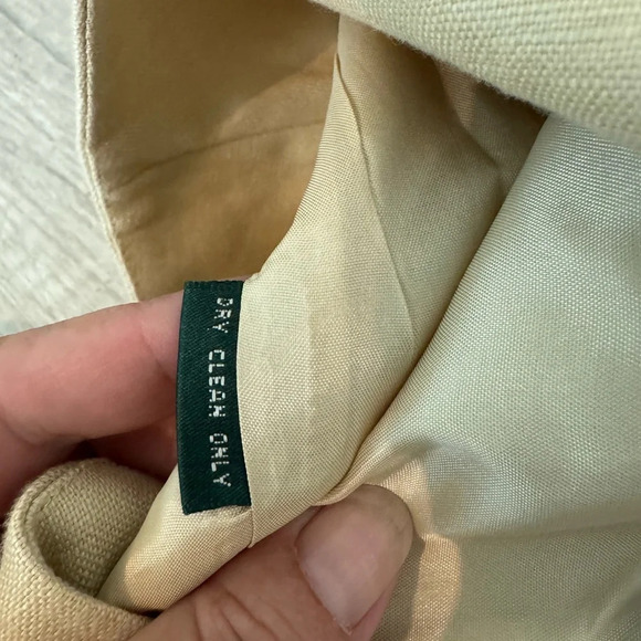 Lauren Ralph Lauren Khaki 100% Linen Wide Leg Pants Side Zip Lagenlook NWT 12 - Picture 8 of 10